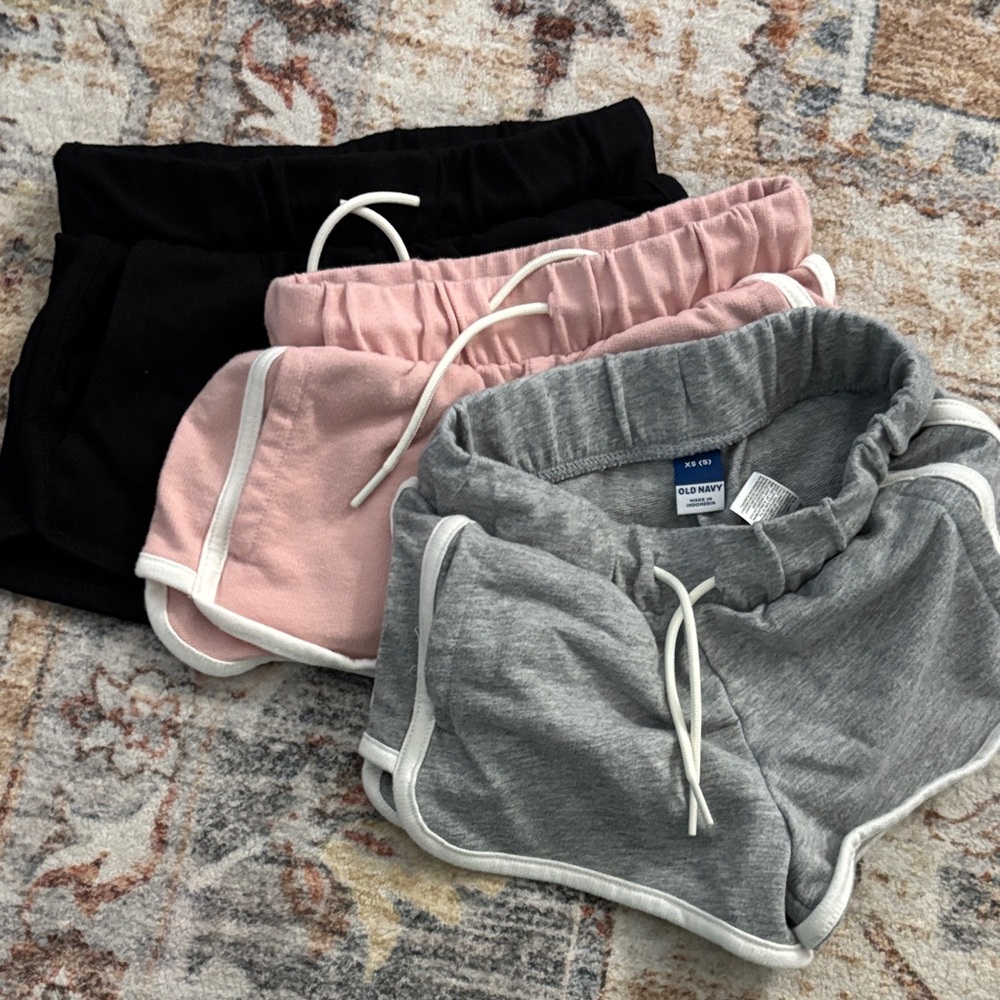 Old Navy Trio Shorts in Black, Pink, and Gray